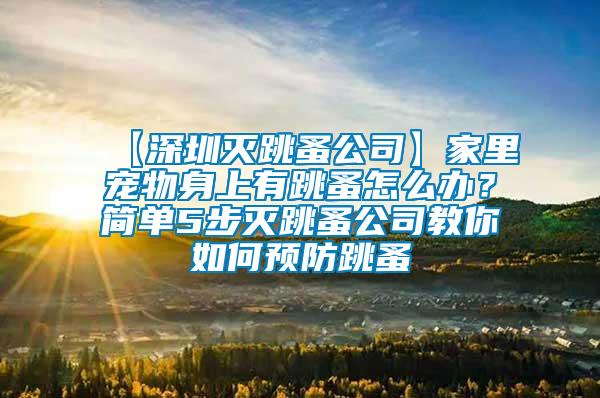 【深圳滅跳蚤公司】家里寵物身上有跳蚤怎么辦？簡單5步滅跳蚤公司教你如何預防跳蚤