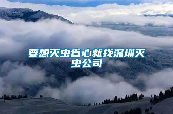 要想滅蟲(chóng)省心就找深圳滅蟲(chóng)公司